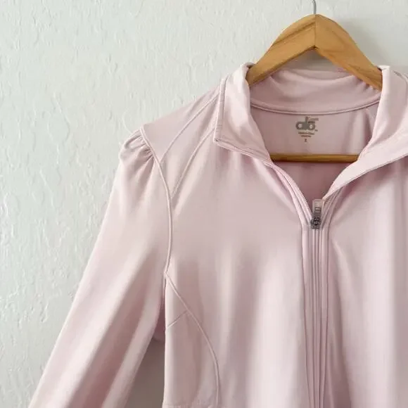 Alo Yoga Light Pink Full Zip Jacket - Picture 3 of 8